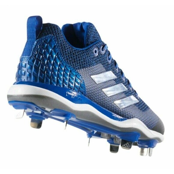 Adidas Softball Cleats Women's 6.5 NWT Blue PowerAlley 5 Low Metal Fastpitch - Picture 12 of 12